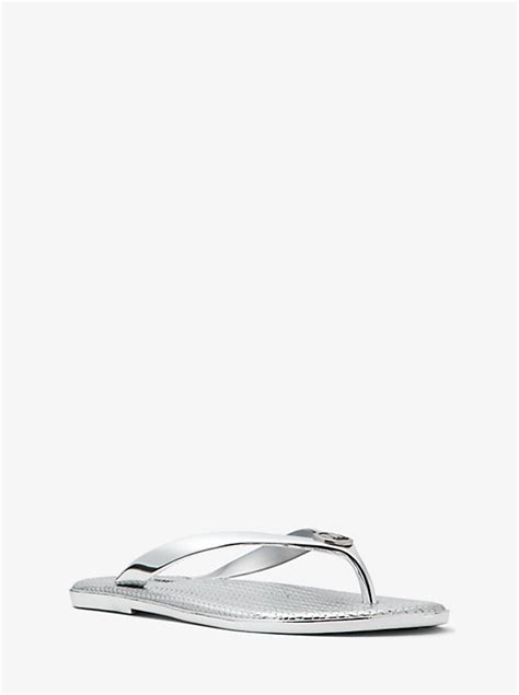 michael kors flip flops silber|michael kors jelly flip flops.